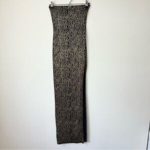 Vintage 90s Uptown USA Gold Sparkle Stretch Maxi Dress